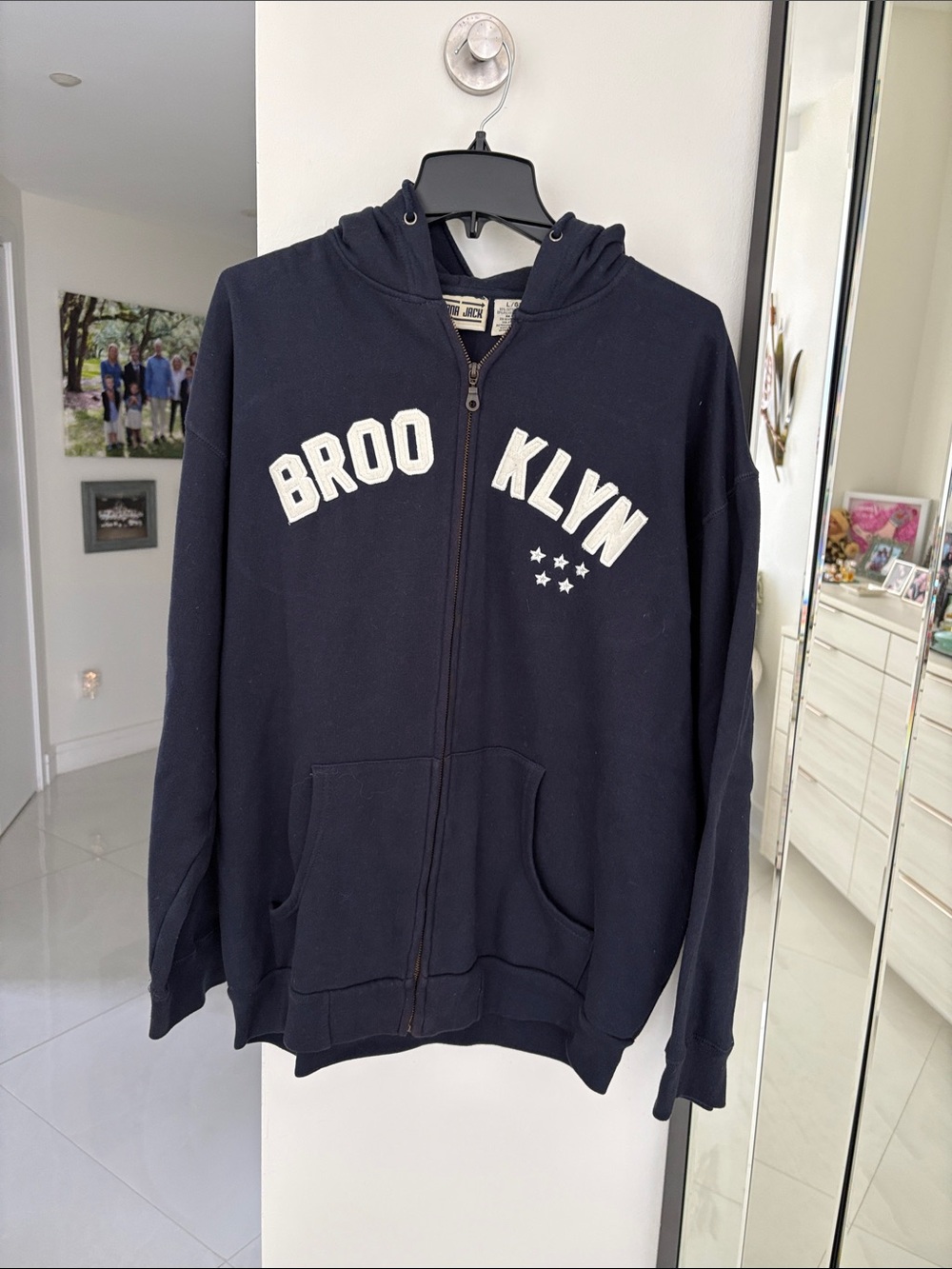 Vintage Brooklyn Navy Zip-Up Hoodie Sweatshirt